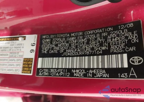 2009 Toyota Prius Touring из США, поврежденный, VIN JTDKB20UX97877164